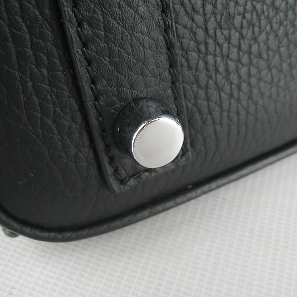 Super A Replica Hermes Togo Leather Birkin 25CM Handbag Black 6068 - Click Image to Close